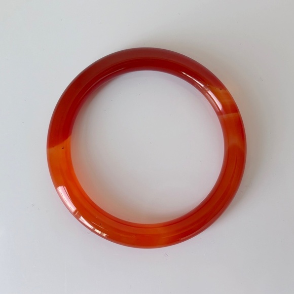 58mm Natural Carnelian Red Agate Round Bangle BA124 - Picture 2 of 10